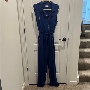 Elegant Blue Sleeveless Jumpsuit